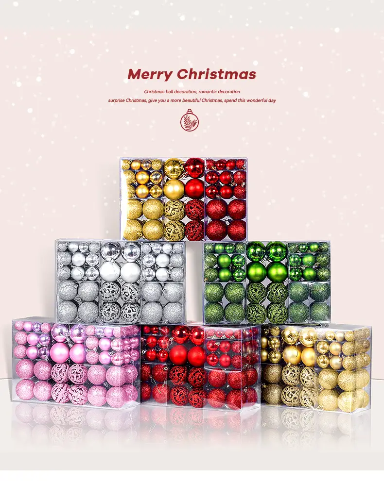 Pink 3/6cm Electroplated Christmas Balls Gift Box — feature 6
