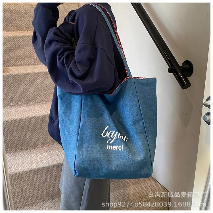 Women Blue Embroidered Shoulder Bag 2026 — feature 14