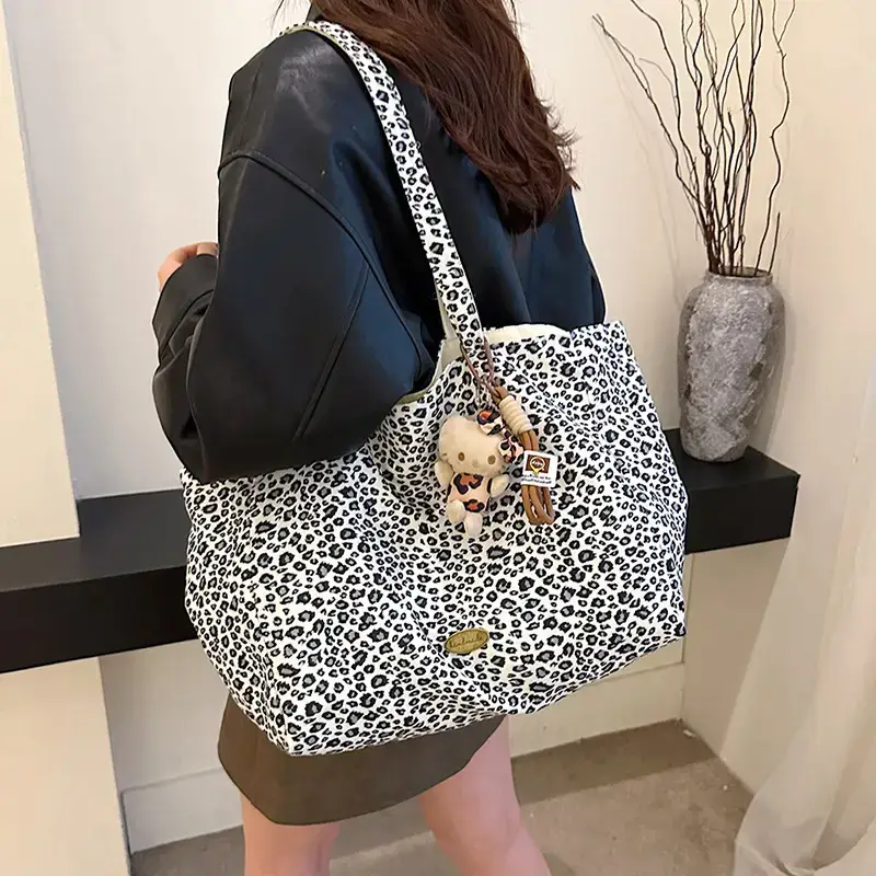 Leopard Print Double Shoulder Bag for Women - Image 5