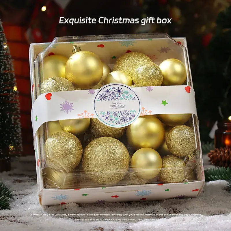 Pink Glitter Christmas Ball Decor 6CM Plastic