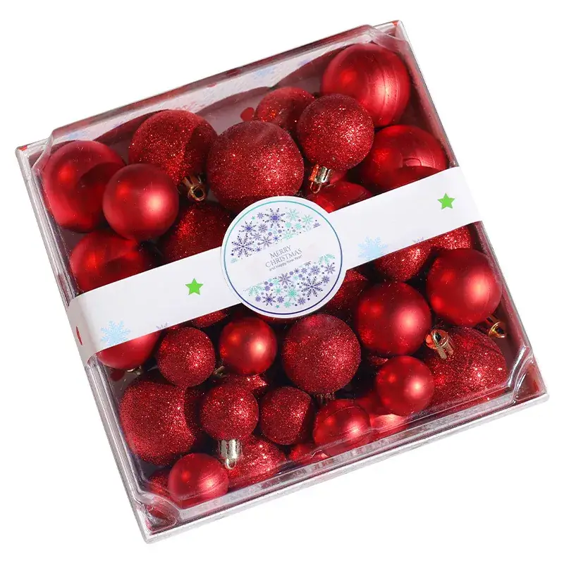 Pink Glitter Christmas Ball Decor 6CM Plastic