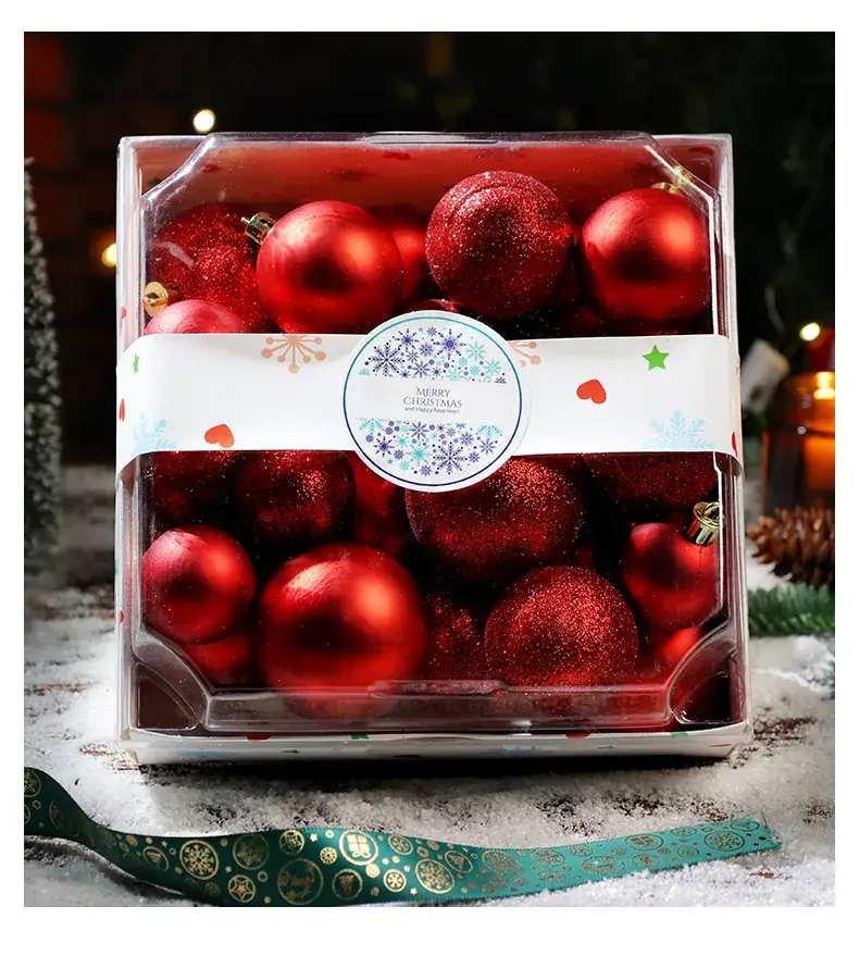 Pink Glitter Christmas Ball Decor 6CM Plastic — feature 10