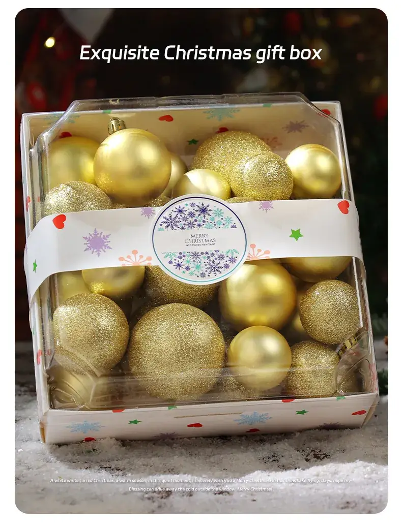 Pink Glitter Christmas Ball Decor 6CM Plastic — feature 3