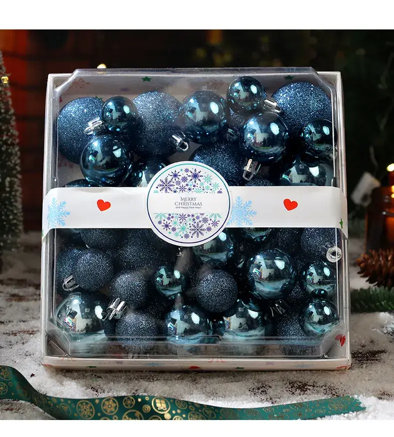 Pink Glitter Christmas Ball Decor 6CM Plastic — feature 7