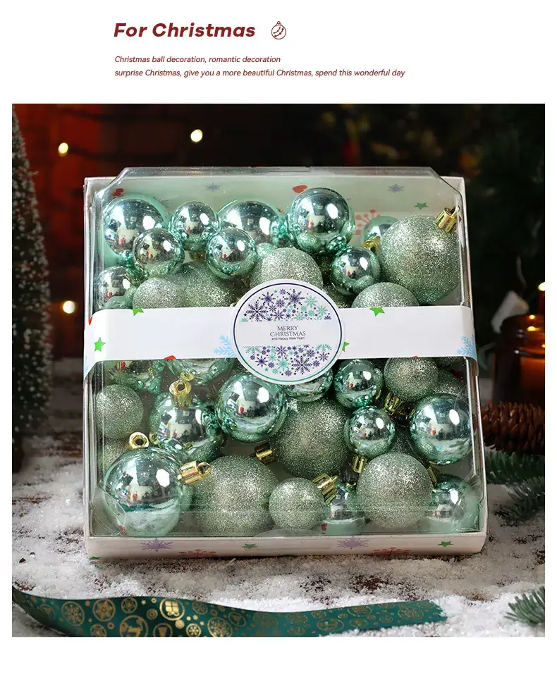Pink Glitter Christmas Ball Decor 6CM Plastic — feature 8