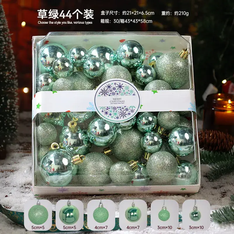 Pink Glitter Christmas Ball Decor 6CM Plastic