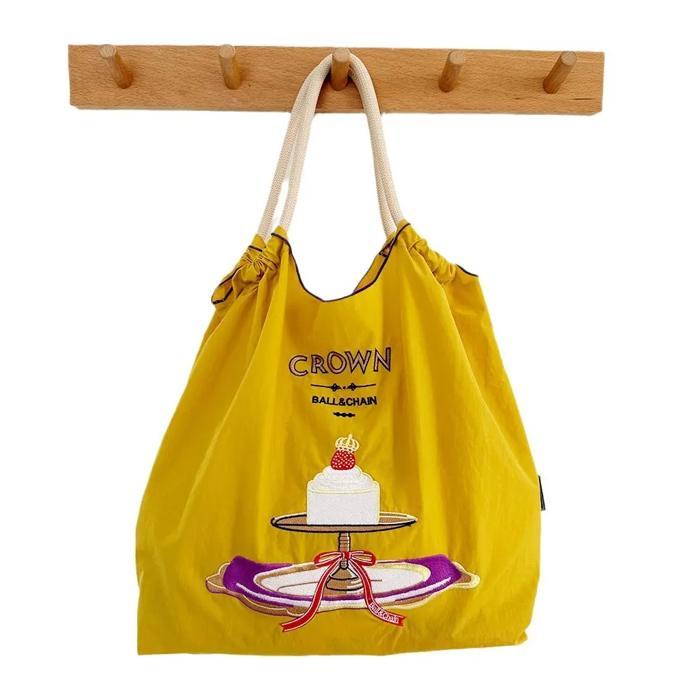 Crown Ball Raceman Embroidered Blue Handbag