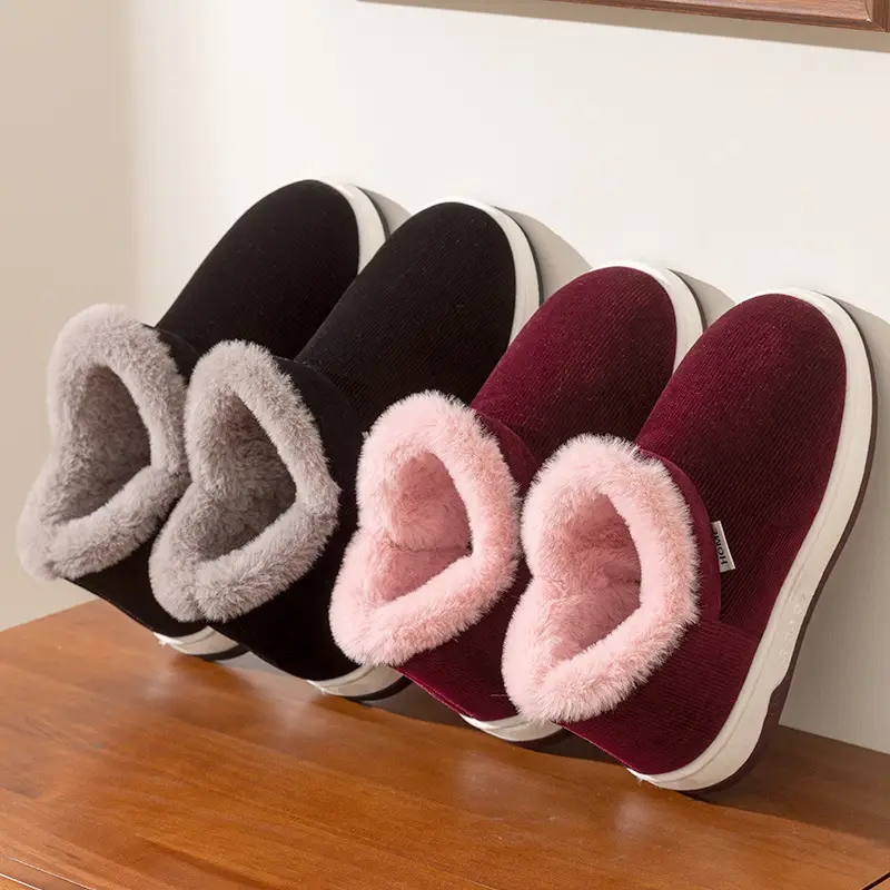Middle-aged and elderly cotton slippers women's winter indoor and outdoor wear bag heel thick-soled non-slip fleece-lined warm cotton shoes for men - Image 7