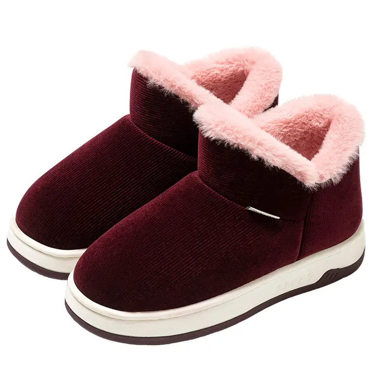 Middle-aged and elderly cotton slippers women's winter indoor and outdoor wear bag heel thick-soled non-slip fleece-lined warm cotton shoes for men - Image 9