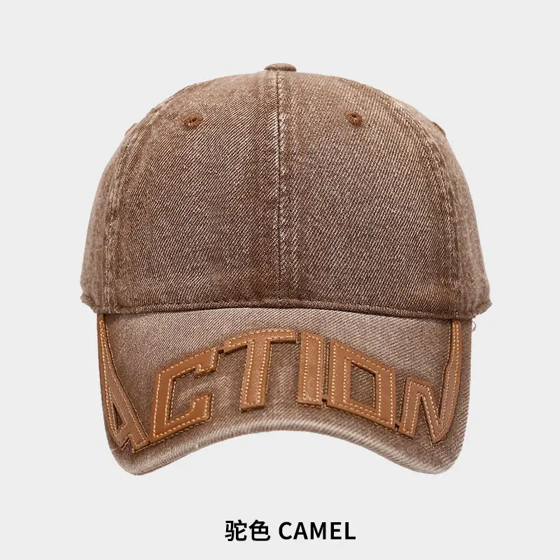 Navy Blue Wash & Distressed Baseball Cap for Men Women - Image 4