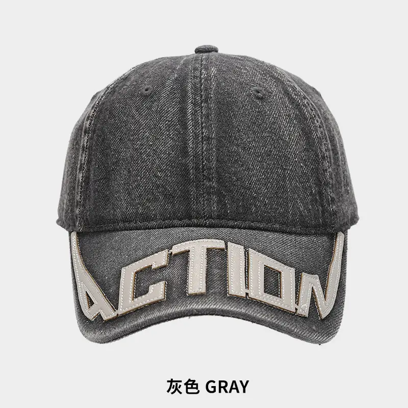 Navy Blue Wash & Distressed Baseball Cap for Men Women - Image 6