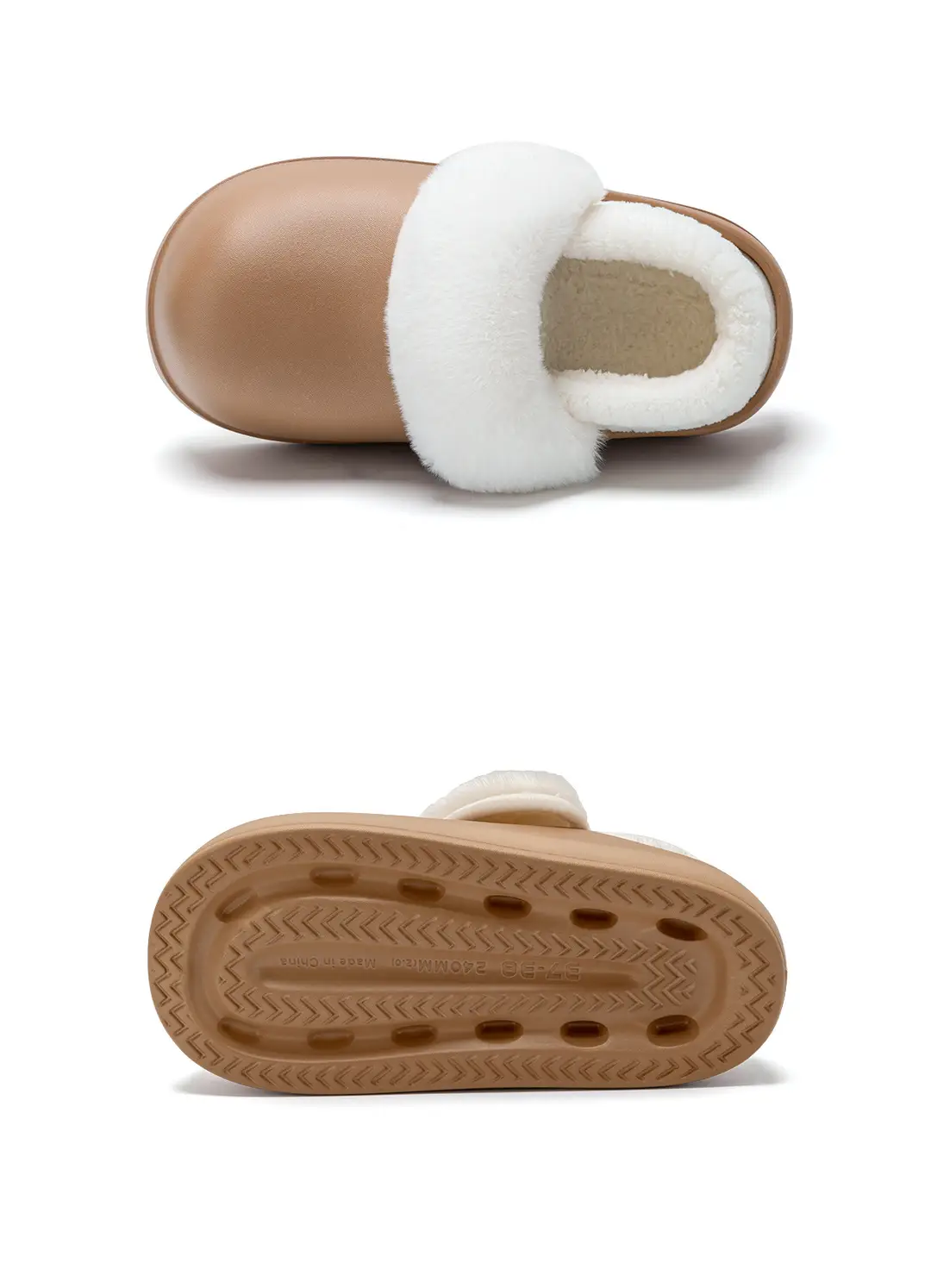 Waterproof Cotton Slippers for Women, Autumn and Winter 2026 New Style, Closed Heel, Thick-Soled, Warm, Fleece-Lined Cotton Shoes for Home and Outdoor Wear in Winter — feature 22