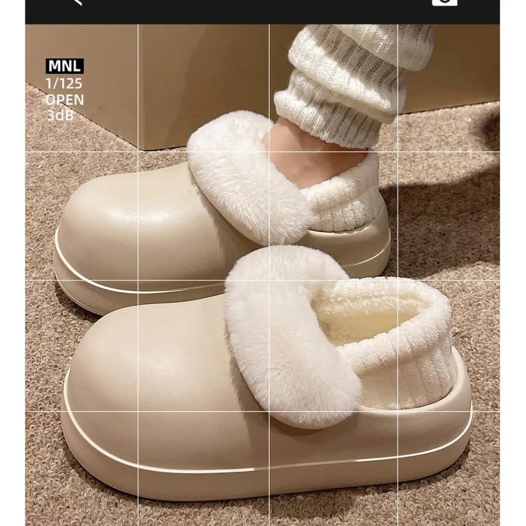 Waterproof Cotton Slippers for Women, Autumn and Winter 2026 New Style, Closed Heel, Thick-Soled, Warm, Fleece-Lined Cotton Shoes for Home and Outdoor Wear in Winter — feature 7