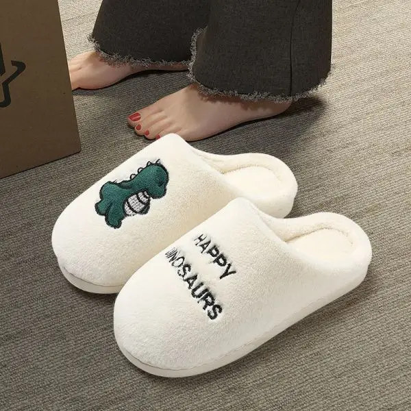 Cotton slippers women's autumn and winter wear-resistant pleated indoor home warm non-slip waterproof outer wear fleece-lined slippers - Image 6