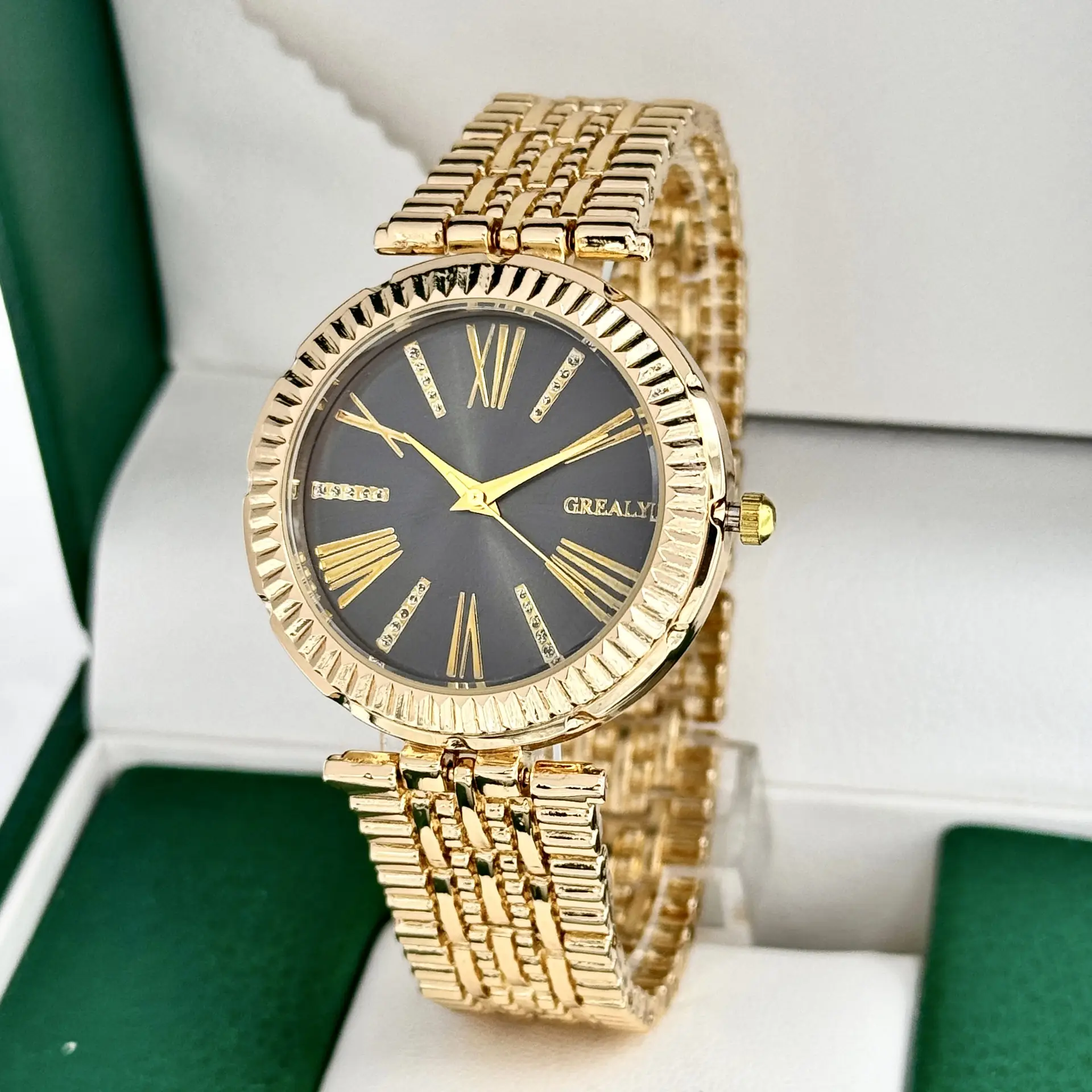 Rose Gold Cross-Border Full Diamond Women's Watch — feature 12