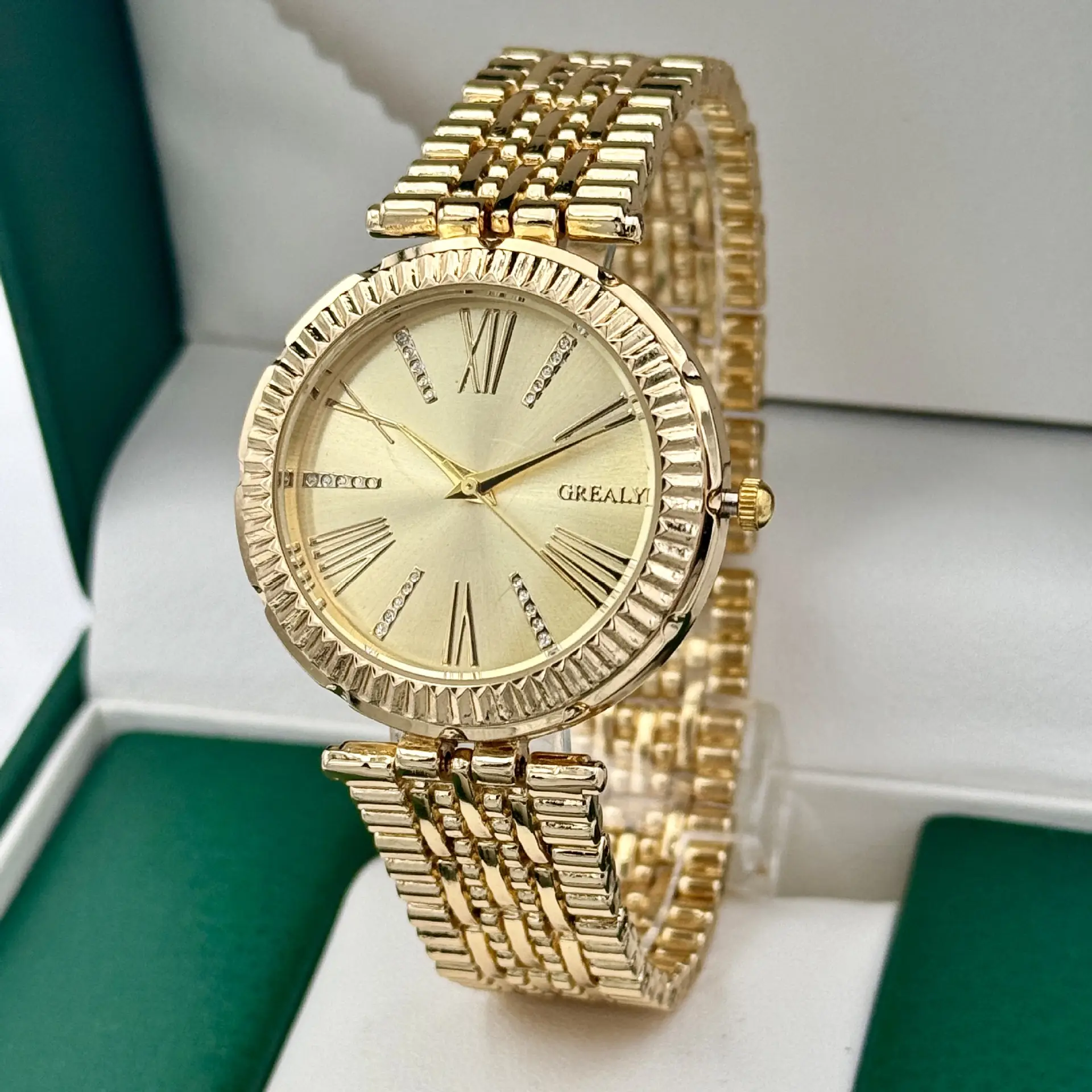 Rose Gold Cross-Border Full Diamond Women's Watch - Image 3