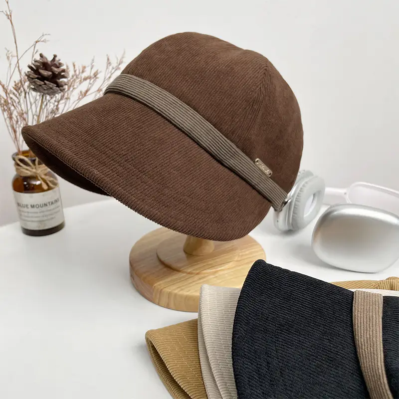 Corduroy Fisherman Hat for Kids with Adjustable Strap - Image 5