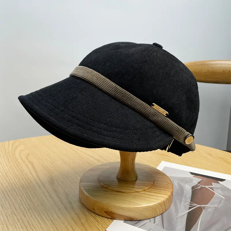 Corduroy Fisherman Hat for Kids with Adjustable Strap — feature 13