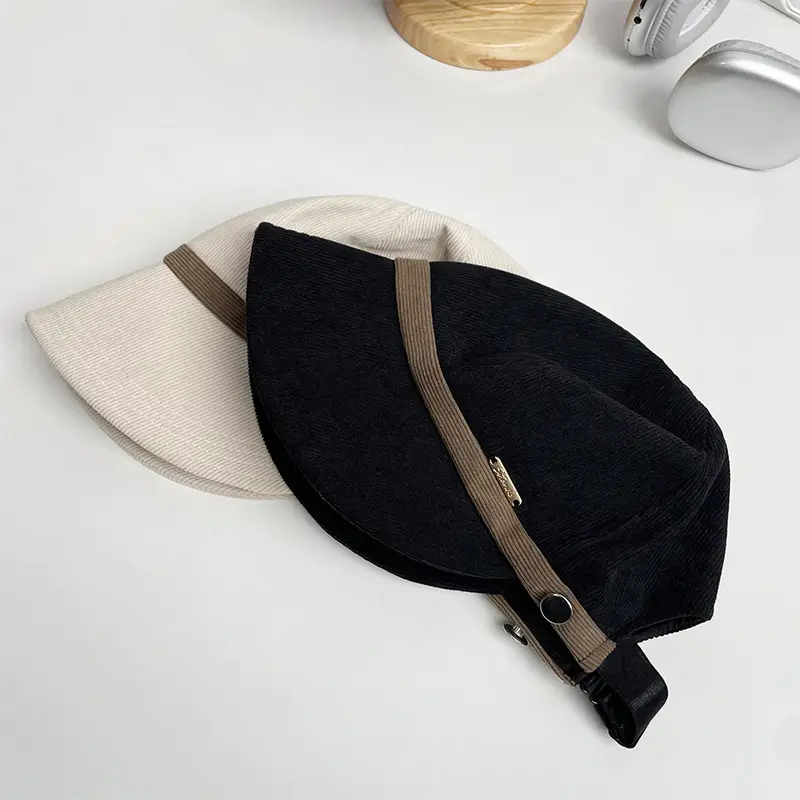 Corduroy Fisherman Hat for Kids with Adjustable Strap — feature 9