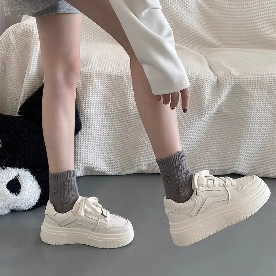 2025 White Platform Women's Sneakers Thick Soled - Image 3
