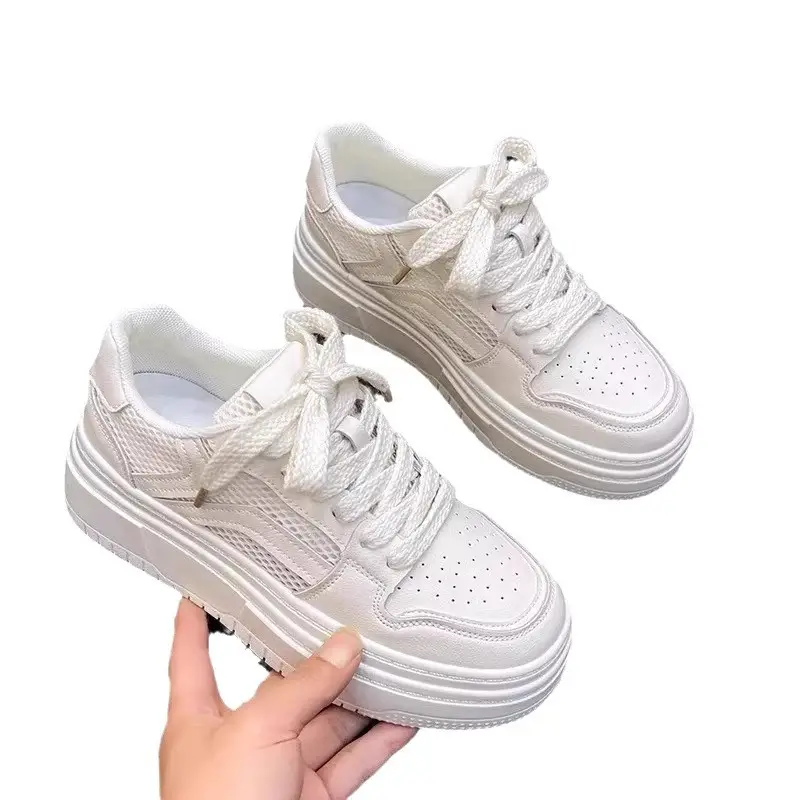 2025 White Platform Women's Sneakers Thick Soled - Image 5