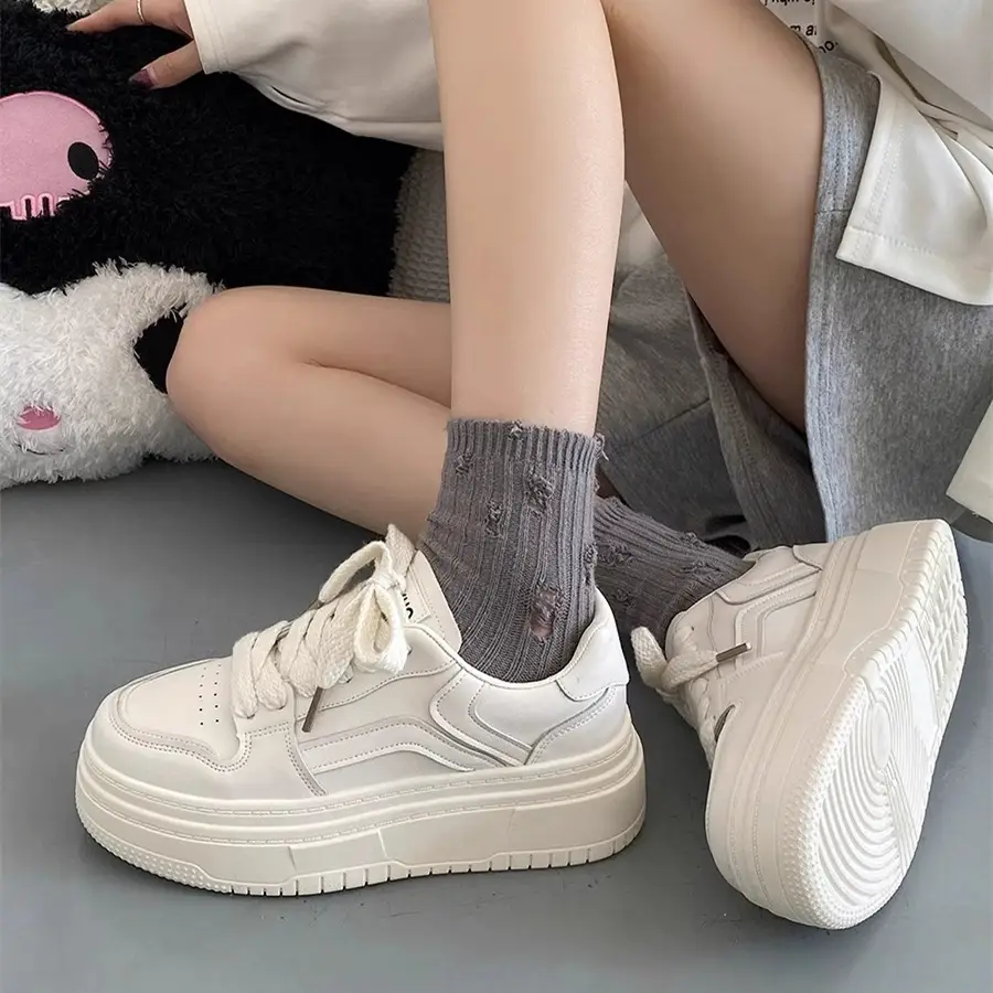 2025 White Platform Women's Sneakers Thick Soled — feature 5
