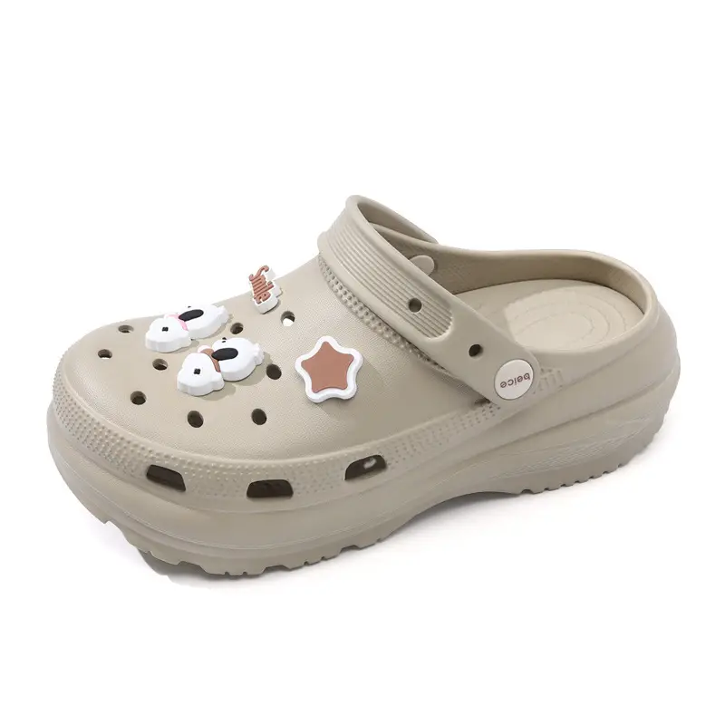 High-rise Women's Summer Cave Shoes Non-slip EVA Thick Bottom Soft Breathable Cute Contrast Color Deodorant Sandals