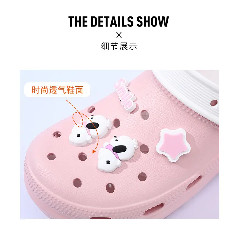 High-rise Women's Summer Cave Shoes Non-slip EVA Thick Bottom Soft Breathable Cute Contrast Color Deodorant Sandals — feature 5