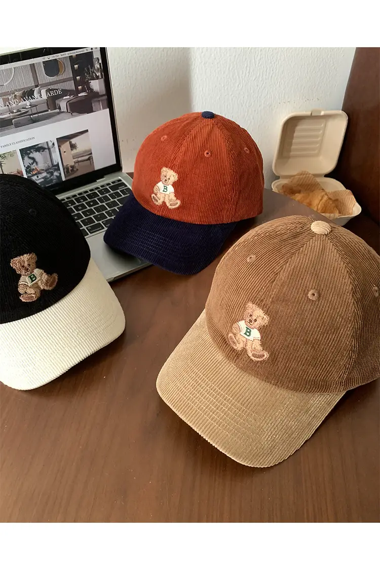 Women Cute Bear Cap Winter 2026 Corduroy — feature 10