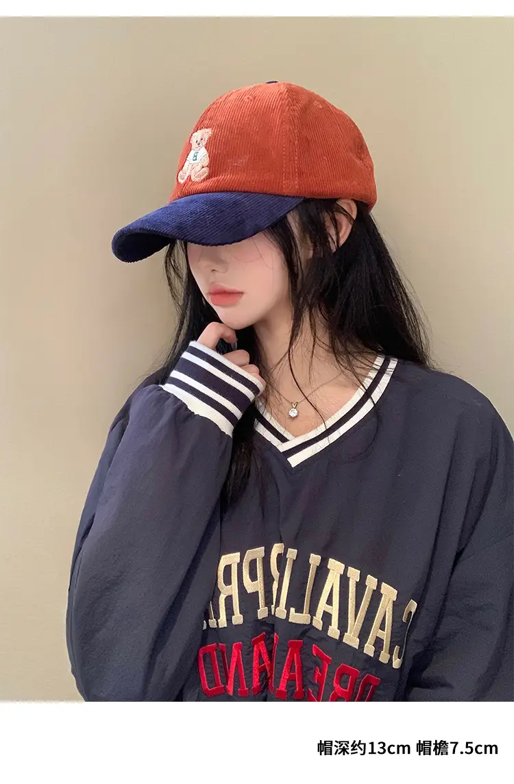 Women Cute Bear Cap Winter 2026 Corduroy — feature 6