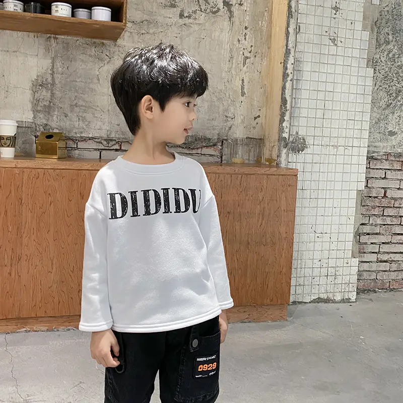 Gray Long Sleeve Kids T-Shirt "Brave Boy" Print - Image 14