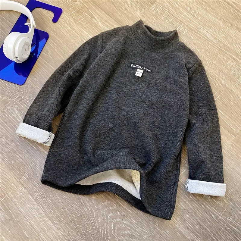 Gray Long Sleeve Kids T-Shirt "Brave Boy" Print - Image 16