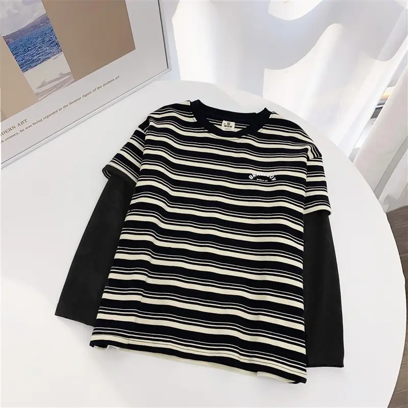 Gray Long Sleeve Kids T-Shirt "Brave Boy" Print — feature 10
