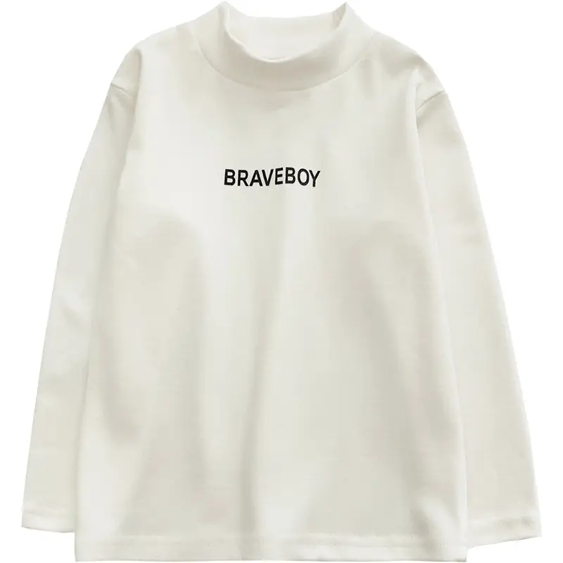 Gray Long Sleeve Kids T-Shirt "Brave Boy" Print — feature 6