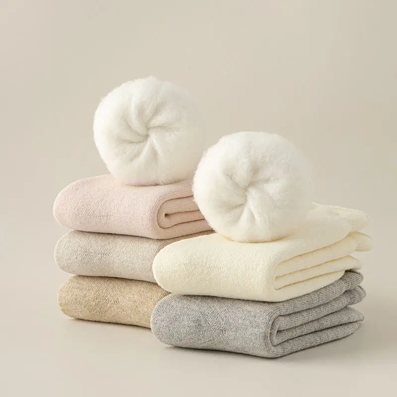 Carefully Selected Thickened Terry Socks, Winter Thickened Towel Socks, Casual Mid-Calf Socks, Cotton Socks, Women's Warm Socks, Loose-Cuff Wool Socks