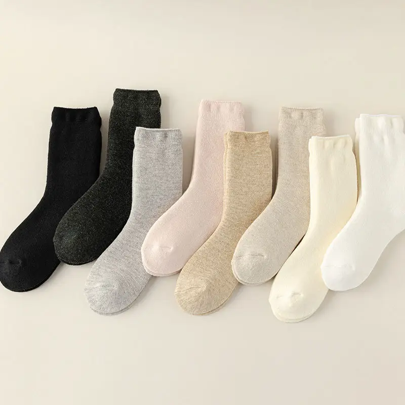 Carefully Selected Thickened Terry Socks, Winter Thickened Towel Socks, Casual Mid-Calf Socks, Cotton Socks, Women's Warm Socks, Loose-Cuff Wool Socks