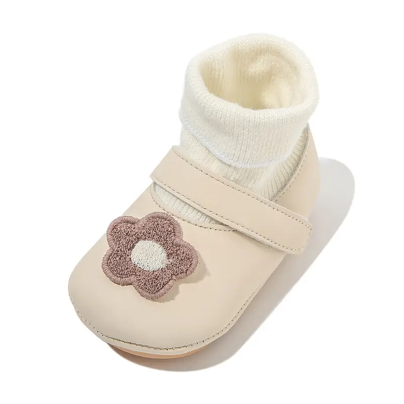 6-12 Months Baby Shoes, Men's Toddler Shoes, Newborn Baby Cotton Shoes and Socks, Soft Soles, Infants and Toddlers, Fleece-Lined, Children's Non-Slip Shoes - Image 10