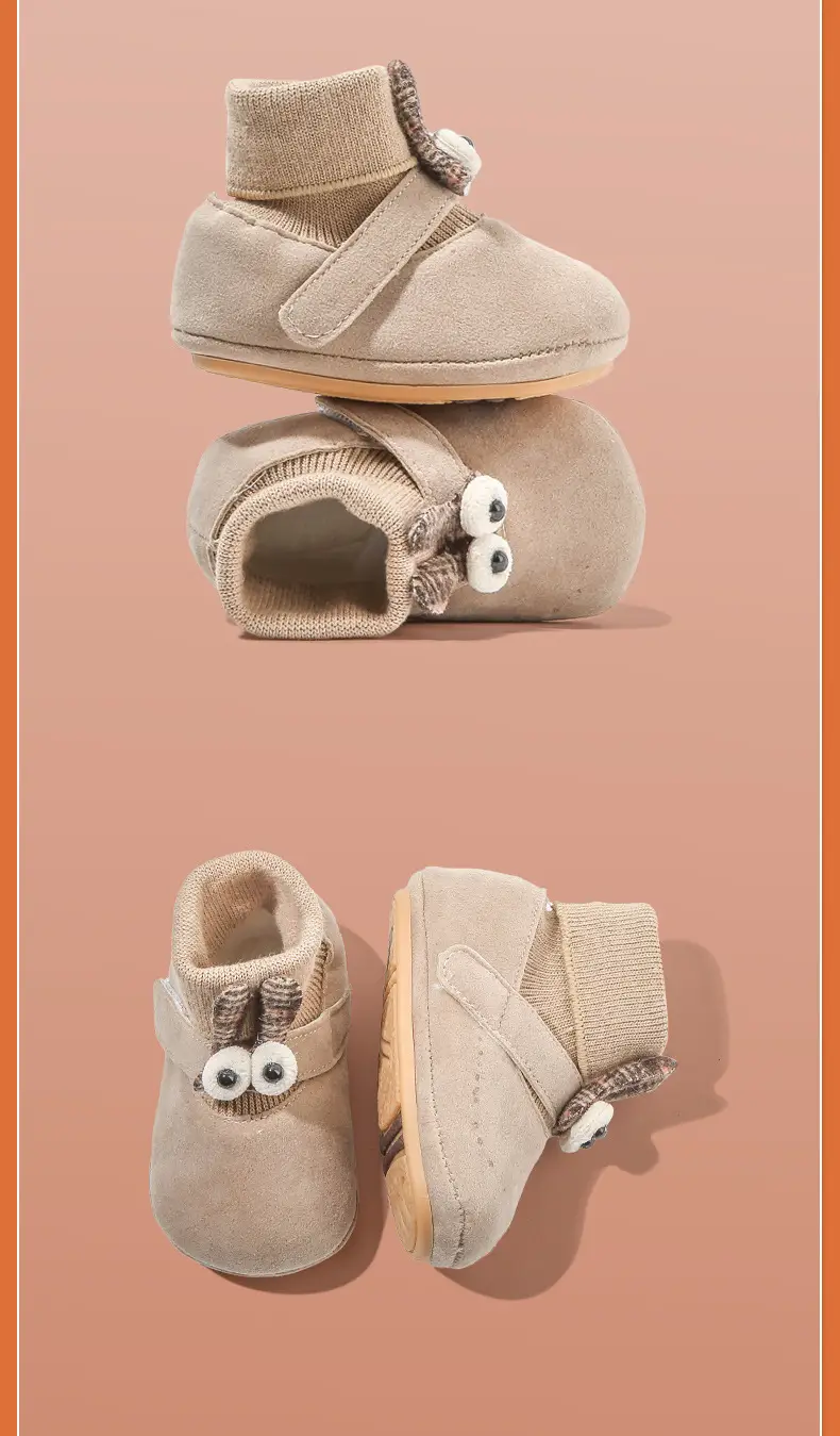 6-12 Months Baby Shoes, Men's Toddler Shoes, Newborn Baby Cotton Shoes and Socks, Soft Soles, Infants and Toddlers, Fleece-Lined, Children's Non-Slip Shoes — feature 24