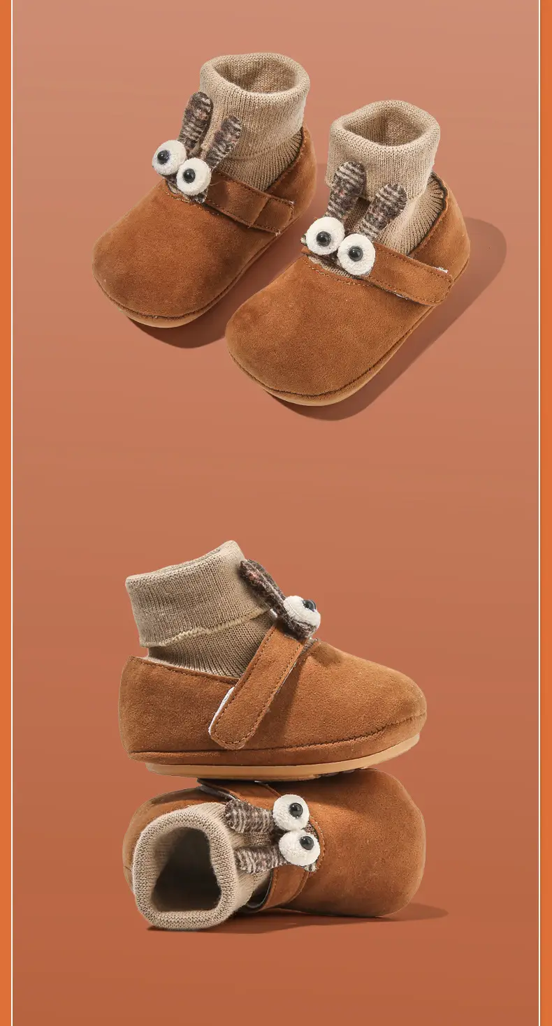 6-12 Months Baby Shoes, Men's Toddler Shoes, Newborn Baby Cotton Shoes and Socks, Soft Soles, Infants and Toddlers, Fleece-Lined, Children's Non-Slip Shoes — feature 25