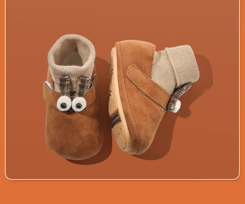 6-12 Months Baby Shoes, Men's Toddler Shoes, Newborn Baby Cotton Shoes and Socks, Soft Soles, Infants and Toddlers, Fleece-Lined, Children's Non-Slip Shoes — feature 26