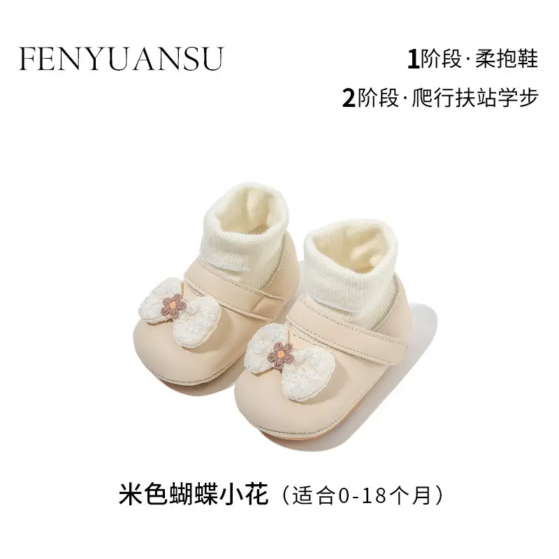 6-12 Months Baby Shoes, Men's Toddler Shoes, Newborn Baby Cotton Shoes and Socks, Soft Soles, Infants and Toddlers, Fleece-Lined, Children's Non-Slip Shoes - Image 3