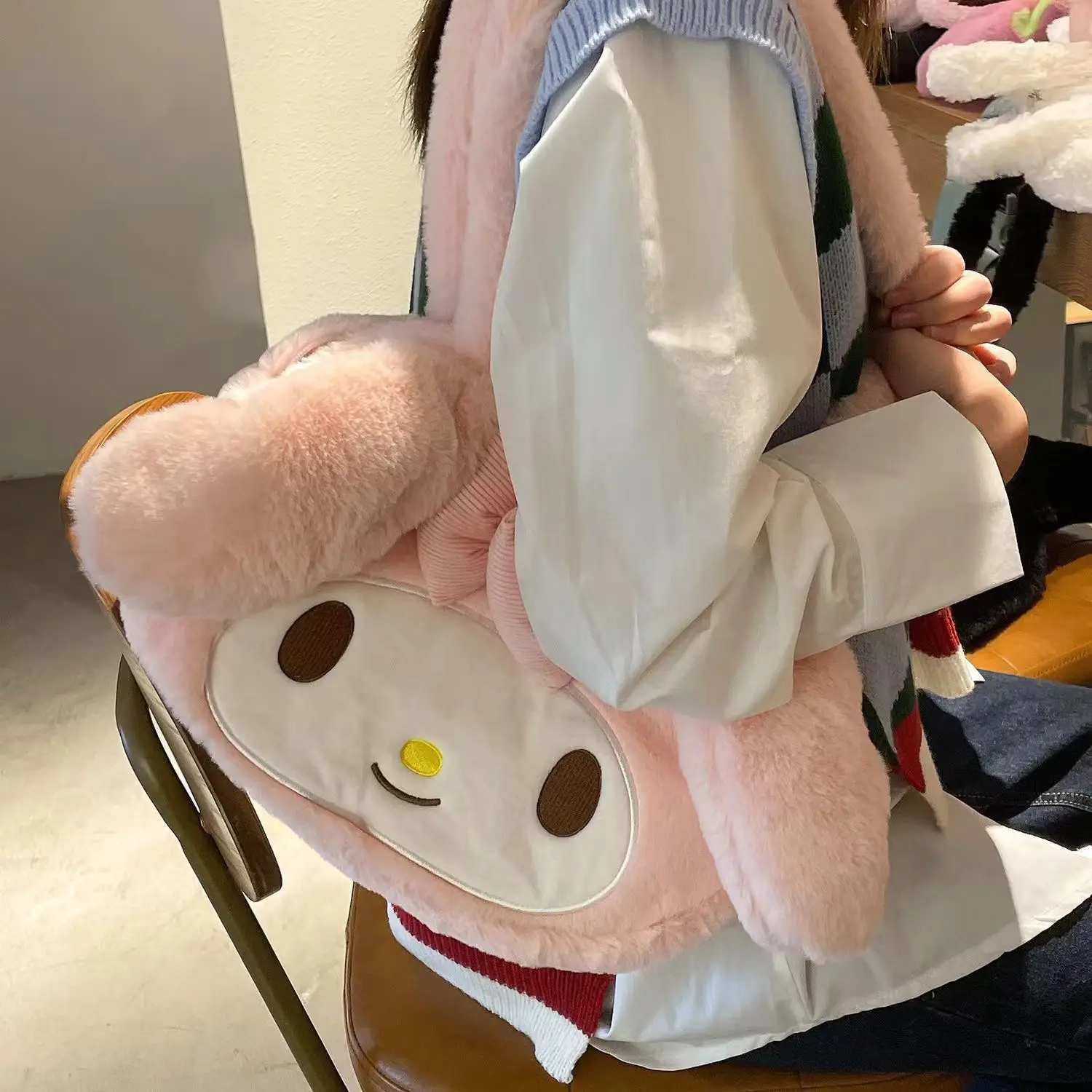 Sanrio Plush Shoulder Bag Cute Cartoon Large Capacity - Image 4