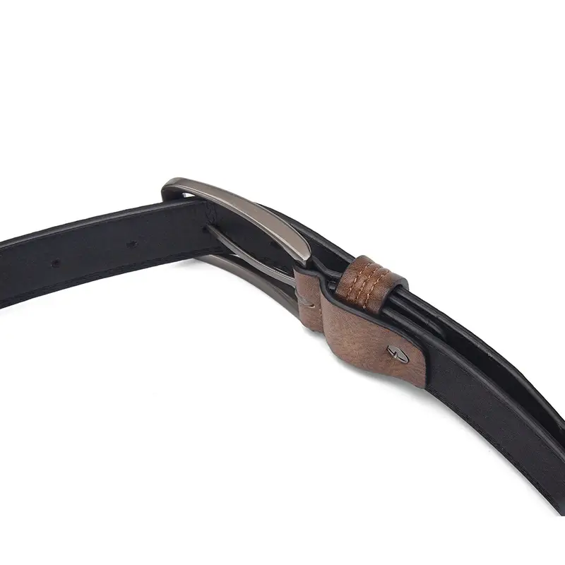 Men's Brown Leather Belt with Silver Buckle - Image 6