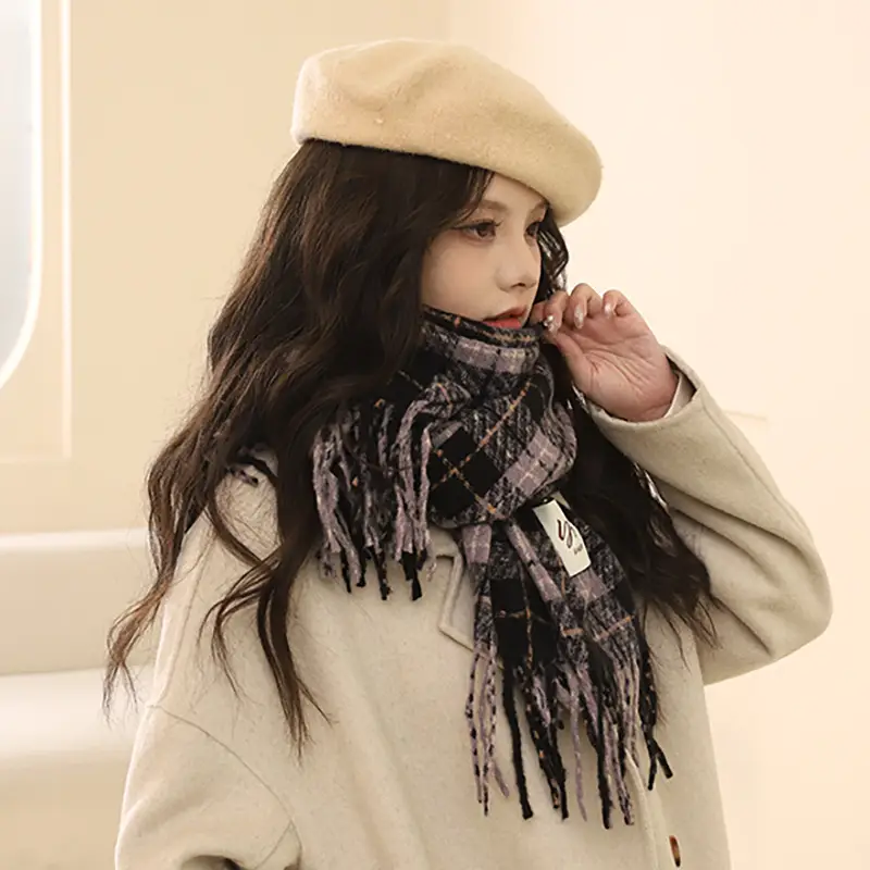 Korean Style Faux Cashmere Scarf for Women Winter 2026 - Image 4