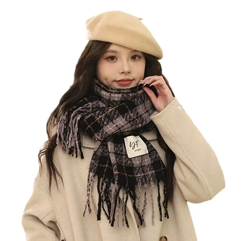 Korean Style Faux Cashmere Scarf for Women Winter 2026 - Image 5