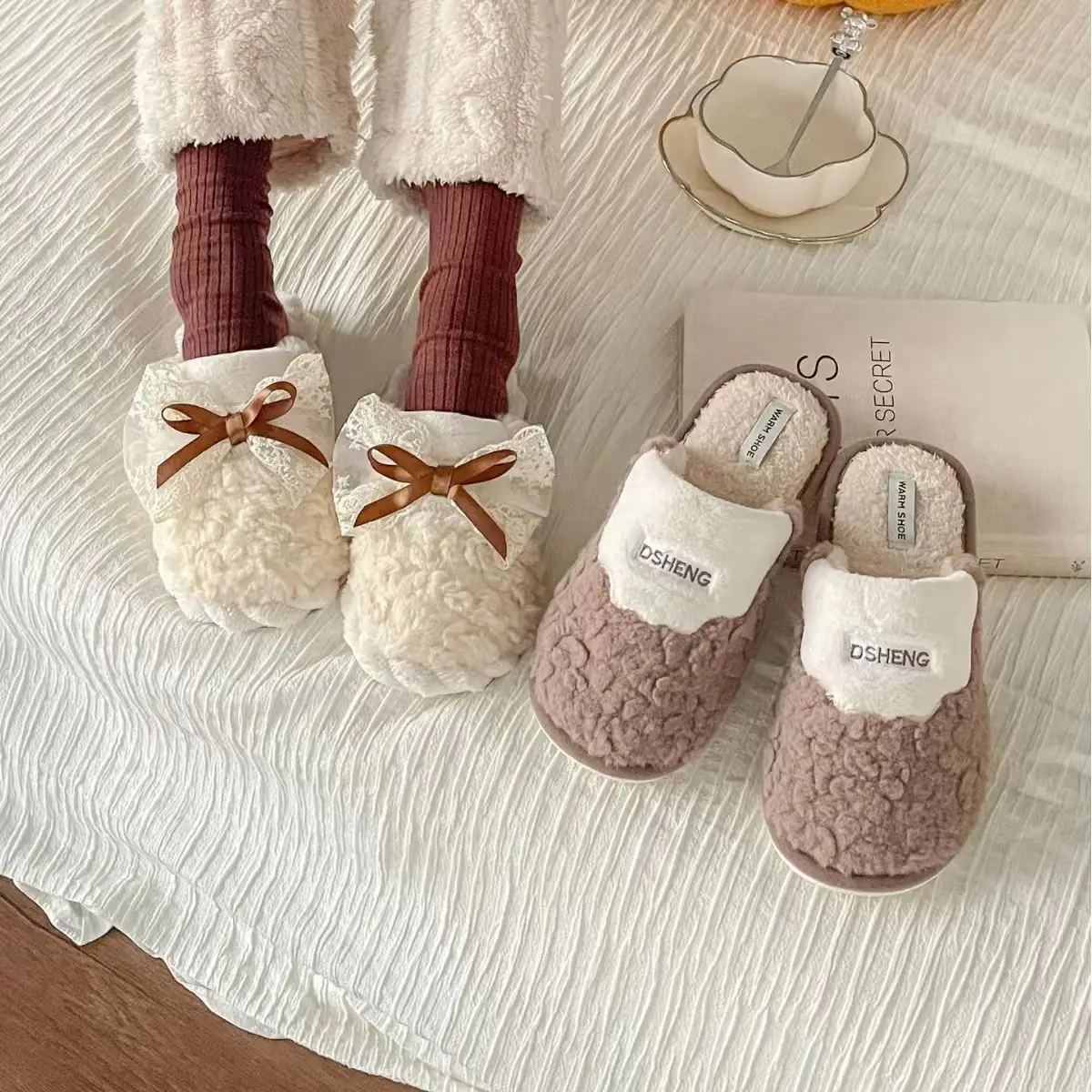 Korean Fairy Winter Cotton Slippers for Men Women - Image 6