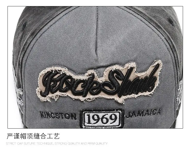 Men's Washed Old Cap Sunshade Hat 1969 Jamaica — feature 11