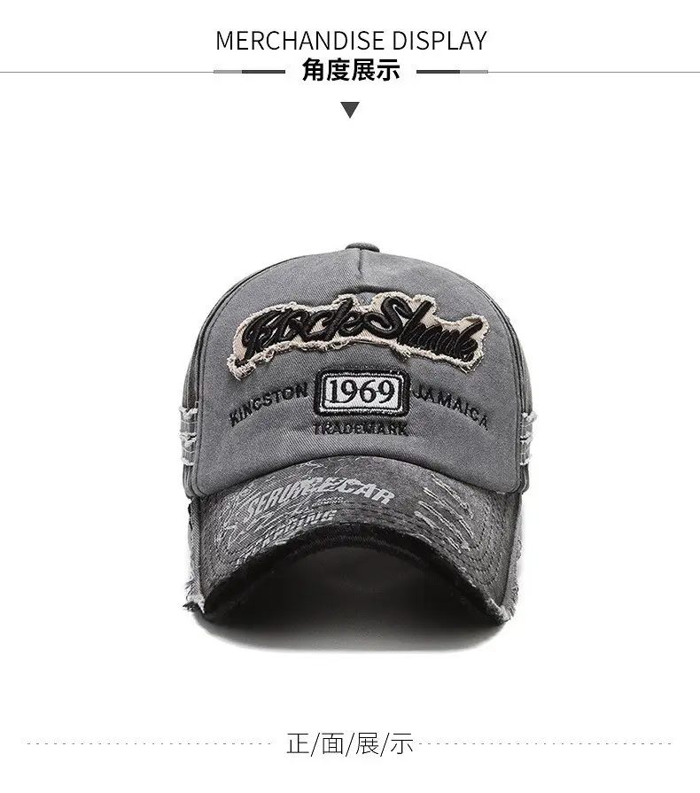 Men's Washed Old Cap Sunshade Hat 1969 Jamaica — feature 5