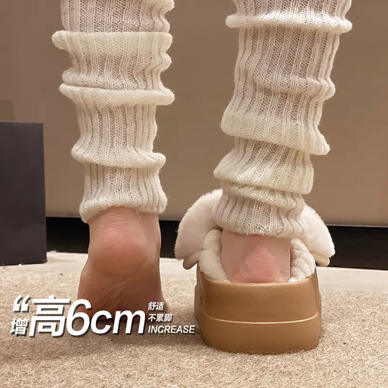 6CM thick-soled Birkenan shoes women's waterproof removable and washable cotton slippers winter non-slip outer wear warm home bread month — feature 2