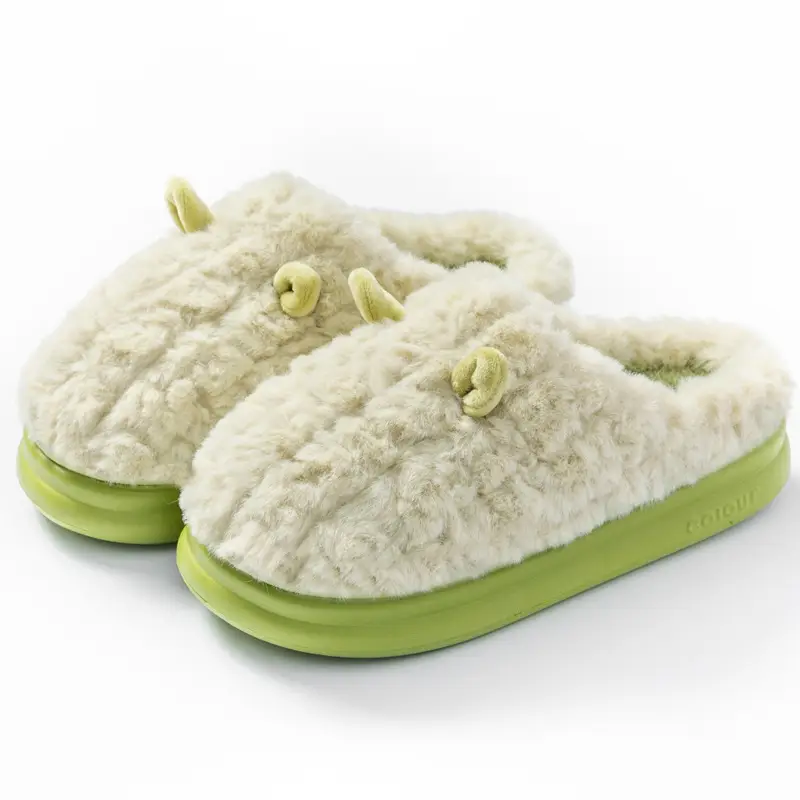 Cotton Slippers for Women 2026 New Autumn and Winter Home Indoor Warm Shoes Thick-Soled Couples Men's Plush Slippers